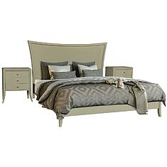 Фото - Кровать двойная 2-16 «Тиффани» БМ2.681.1.10, ДСП+шпон, Олива, 2000x1600 мм