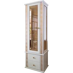 Фото - Шкаф с витриной «Тунис» П6.343.0.19-01 (П343.19Ш), массив дуба, Слоновая кость с золочением