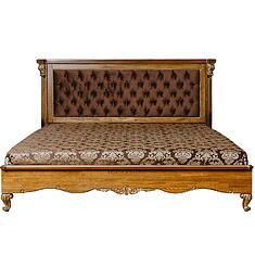 Фото - Кровать двойная «Альба», массив дуба, Палисандр с золочением, 2000x1800 мм, 2145х2000х1170