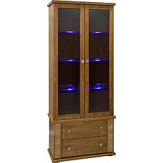 Фото - Шкаф с витриной «Тунис» П6.343.0.22 (П343.22Ш), ДСП+шпон, Медовый с золочением