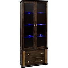 Фото - Шкаф с витриной «Тунис» П6.343.0.22 (П343.22Ш), ДСП+шпон, Венге c золочением