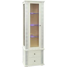 Фото - Шкаф с витриной «Тунис» П6.343.0.19-01 (П343.19Ш), массив дуба, Слоновая кость с серебром