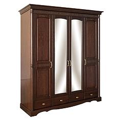 Фото - Шкаф для одежды 4д «Паола» БМ2.671.1.65-01(2581-01), массив дуба, Горячий шоколад