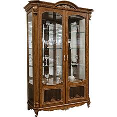 Фото - Шкаф-витрина 2д «Альба» П4.485.0.05 (П485.05), массив дуба, Палисандр с золочением