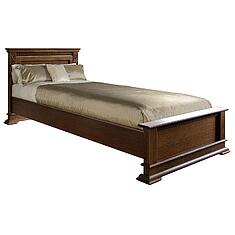 Фото - Кровать одинарная «Верди Классик» с низким изножьем П3.0487.1.06, массив дуба, Черешня с золочением, без механизма, 2000x800 мм, 2187х974х851