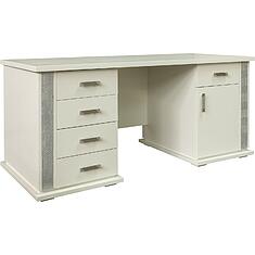 Фото - Стол письменный «Тунис» П6.343.2.08 (П343.08Ш), ДСП+шпон, Слоновая кость с серебром