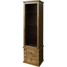 Фото - Шкаф с витриной «Тунис» П6.343.0.21-01 (П343.21Ш), ДСП+шпон, дуб рустикаль с золочением