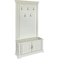 Фото - Тумба с вешалкой «Верди Классик» П3.0487.3.05, массив дуба, Слоновая кость с золочением