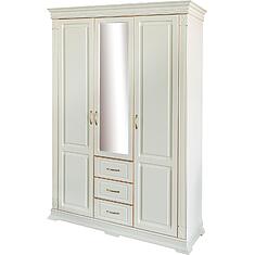 Фото - Шкаф для одежды 3д «Верди Классик» П3.0487.1.25, массив дуба, Слоновая кость с золочением