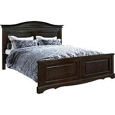 Фото - Кровать двойная «Paola», массив дуба, Горячий шоколад, 2000x1600 мм, 2110х1832х1246