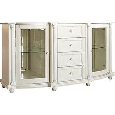 Фото - Тумба 3д «Валенсия Д Классик» П3.0591.0.06, массив дуба, Слоновая кость с серебром