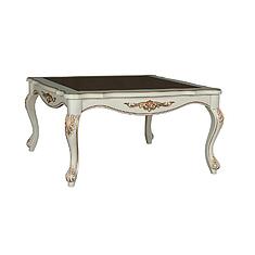 Фото - Стол журнальный «Алези» П1.350.0.44 (П354.08), массив дуба, Слоновая кость с золочением