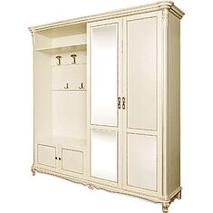 Фото - Шкаф комбинированный 4д «Алези» П1.350.3.12/П1.350.3.12-01 (П540.02з/П540.02з-01), массив дуба, Слоновая кость с золочением