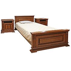 Фото - Кровать одинарная «Верди Классик» с высоким изножьем П3.0487.1.09, массив дуба, Черешня, с механизмом, 2000x900 мм, 2187×1074×851