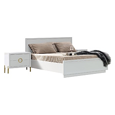 Фото - Кровать 2-16 «Флора» П6.980.1.05, ЛДСП, Пепел, 2000х1600 мм, 2076×1764×970