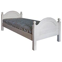 Фото - Кровать одинарная 1-09 «Лотос» БМ2.701.1.11, массив сосны, Брашированный крем, 2000x900 мм, 2100х985х860