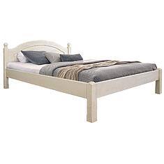 Фото - Кровать двойная «Лотос» БМ2.701.1.17/2.701.1.16, массив сосны, Брашированный крем, 2000х1400 мм, 2100х1486х860