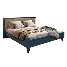 Фото - Кровать 2-16 «Амадей» П6.635.1.05, массив дуба, Королевский синий, 2000х1600 мм, 2076×1828×1040