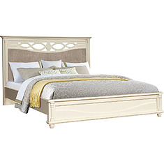 Фото - Кровать двойная «Валенсия Классик» с мягким изголовьем, массив березы, Античная темпера, 2000x1600 мм, 2131х1794х1211