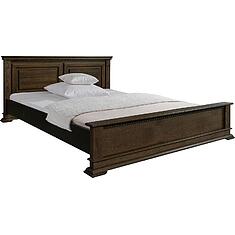 Фото - Кровать двойная «Верди Классик» с низким изножьем 	П3.0487.1.14, массив дуба, Венге, без механизма, 2000х1200 мм, 2187х1374х851