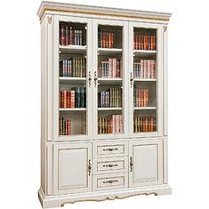 Фото - Шкаф комбинированный «Милана 3Д» П4.265.2.13(396.13), массив дуба, Слоновая кость с золочением