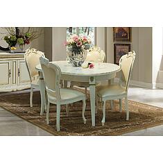 Фото - Стол «Милана 10А» П4.265.0.25(313.08), массив дуба, Слоновая кость с золочением