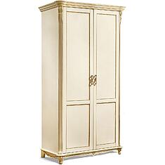 Фото - Шкаф для одежды 2д «Алези» П1.350.1.03 (П349.24), массив дуба, Слоновая кость с золочением