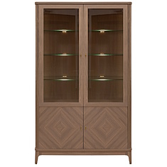 Фото - Шкаф-витрина 2д «Армани» П1.135.0.21, массив (сращенный мебельный щит) дуба, Дуб Крафт светлый