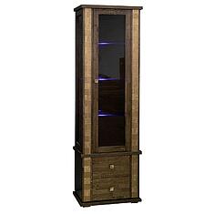 Фото - Шкаф с витриной «Тунис» П6.343.0.19 (П343.19-1Ш), массив дуба, Венге c золочением