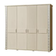 Фото - Шкаф для одежды «Тунис» П6.343.1.09 (П344.09/1), массив дуба, Слоновая кость с серебром