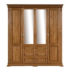 Фото - Шкаф для одежды 4д «Верди Классик» П3.0487.1.01, массив дуба, Дуб рустикаль