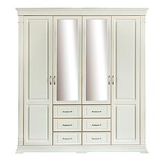 Фото - Шкаф для одежды 4д «Верди Классик» П3.0487.1.01, массив дуба, Слоновая кость с золочением