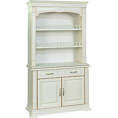 Фото - Шкаф комбинированный 2д «Верди Классик» П1.0487.0.41, массив дуба, Слоновая кость с золочением