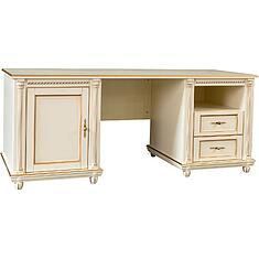 Фото - Стол письменный «Валенсия Классик» П3.0589.2.02, массив березы, Античная темпера с золочением