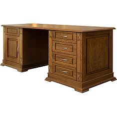 Фото - Стол письменный «Верди Классик» П3.0487.2.07, массив дуба, Дуб рустикаль