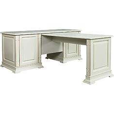 Фото - Стол письменный «Верди Классик» П3.0487.2.08, массив дуба, Слоновая кость с золочением