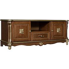 Фото - Тумба ТВ «Алези Люкс» П1.349.0.02 (П350.02л), массив дуба, Античная бронза с золочением