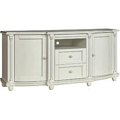 Фото - Тумба ТВ «Валенсия Д Классик» П3.0591.0.10, массив дуба, Слоновая кость с серебром