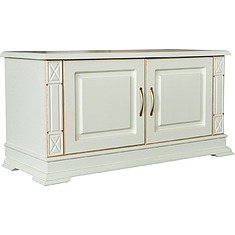 Фото - Тумба для обуви «Верди Классик» П3.0487.3.25, массив дуба, Слоновая кость с золочением