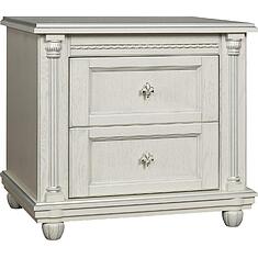 Фото - Тумба прикроватная «Валенсия Д Классик» П03.591.1.12, массив дуба, Слоновая кость с серебром