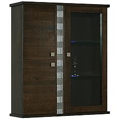 Фото - Шкаф комбинированный навесной «Тунис» П6.343.0.28 (П343.28Ш), ДСП+шпон, Венге с серебром