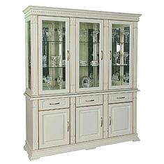 Фото - Шкаф комбинированный 3д «Верди Классик» П1.0487.0.20, массив дуба, Слоновая кость с золочением