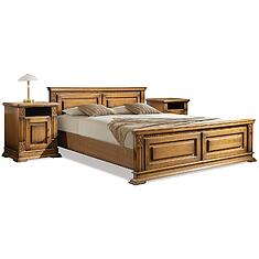 Фото - Кровать двойная «Верди Классик» с высоким изножьем П3.0487.1.12, массив дуба, Дуб рустикаль с патинированием, без механизма, 2000х1200 мм, 2187х1374х851