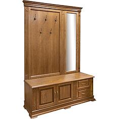 Фото - Тумба с вешалкой и зеркалом «Верди Классик» П3.0487.3.04, массив дуба, Дуб рустикаль