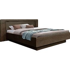 Фото - Кровать двуспальная «Хедмарк» с широким изголовьем, ДСП+шпон, Венге, 2000x1600 мм, 2073х2169х970