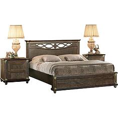 Фото - Кровать двойная «Валенсия Д Классик», массив дуба, Табак, 2000x1600 мм, 2131х1794х1031