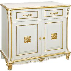 Фото - Тумба «Алези Люкс» П1.349.0.18 (П350.18л), массив дуба, Слоновая кость с золочением