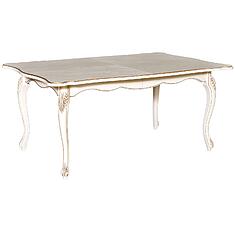 Фото - Стол обеденный «Алези» П1.350.4.09 (П353.09), массив дуба, Слоновая кость с золочением