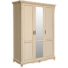 Фото - Шкаф для одежды 3д «Алези» П1.350.1.11 (П349.01), массив дуба, Слоновая кость с золочением