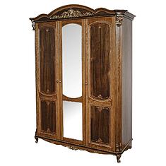 Фото - Шкаф для одежды 3д «Альба» П4.485.1.10-01 (П524.01к), массив дуба, Палисандр с золочением